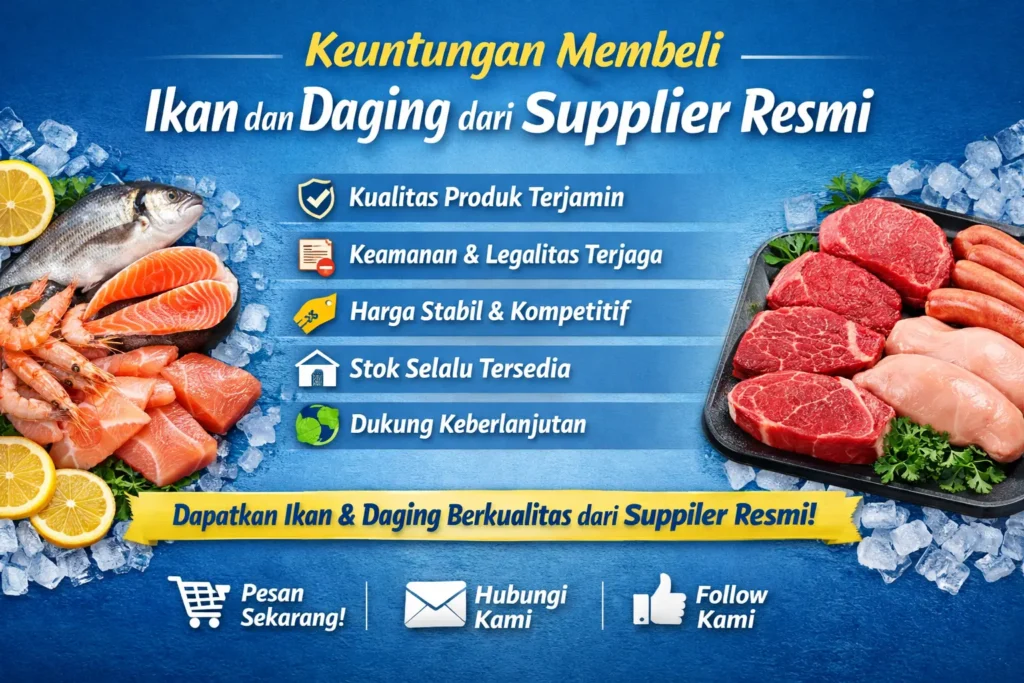 Ikan segar dan daging beku berkualitas dari supplier resmi dengan penyimpanan higienis
