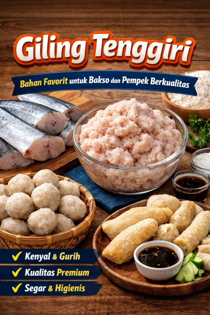 Daging ikan tenggiri giling segar siap diolah menjadi bakso dan pempek berkualitas
